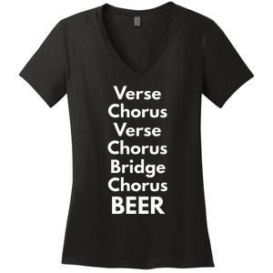 Verse Chorus Bridge Beer Women's V-Neck T-Shirt