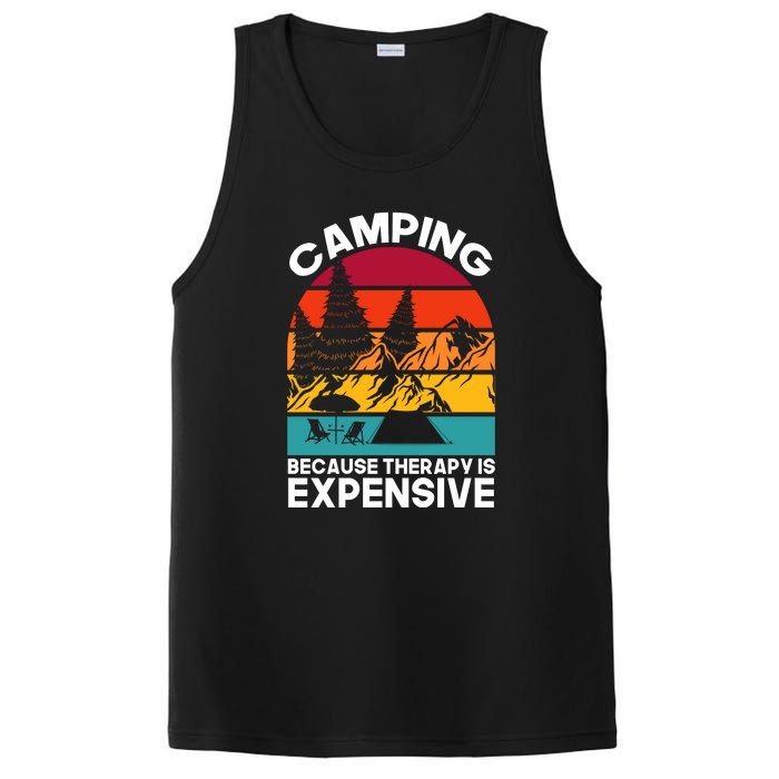 Vintage Camping Because Therapy Is Expensive Gift PosiCharge Competitor Tank