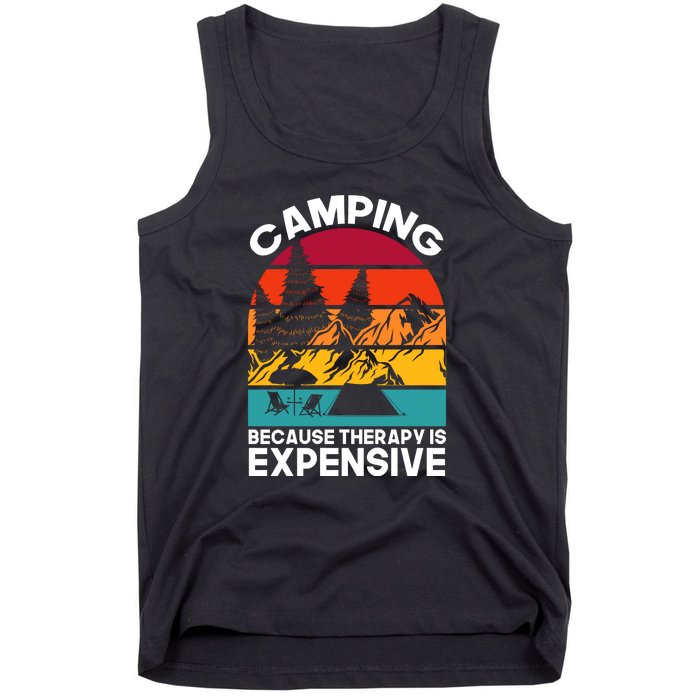 Vintage Camping Because Therapy Is Expensive Gift Tank Top