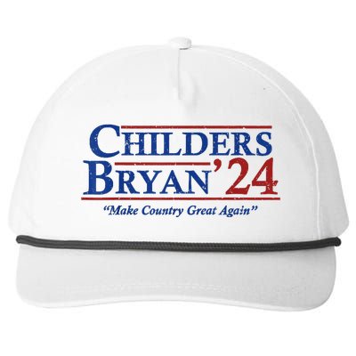 Vintage Childers Bryan 2024 Election Make Country Great Snapback Five-Panel Rope Hat