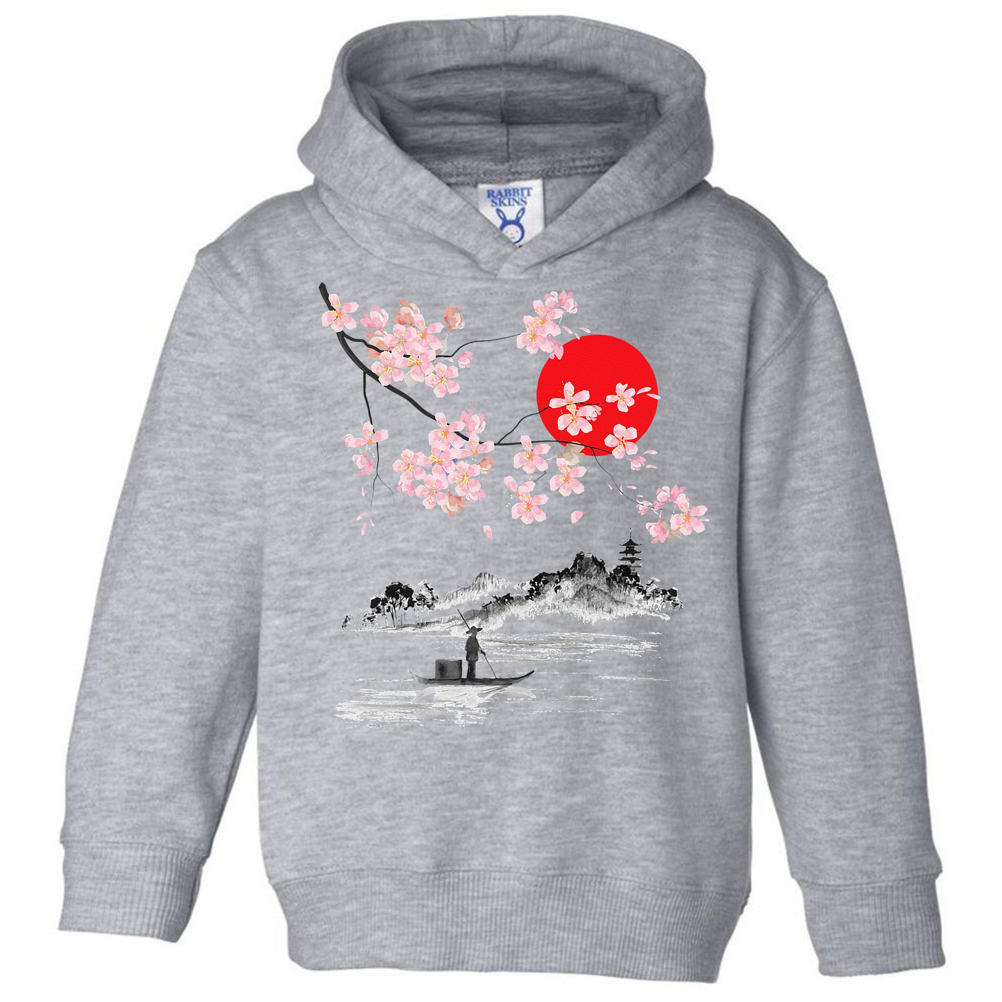 Vintage Cherry Blossom Sakura Japanese Art Sakura Toddler Hoodie