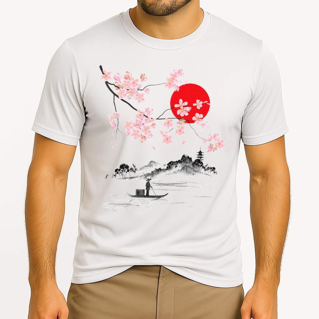 Vintage Cherry Blossom Sakura Japanese Art Sakura Cooling Performance Crew T-Shirt