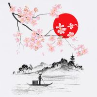 Vintage Cherry Blossom Sakura Japanese Art Sakura Cooling Performance Crew T-Shirt