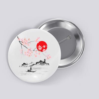 Vintage Cherry Blossom Sakura Japanese Art Sakura Button