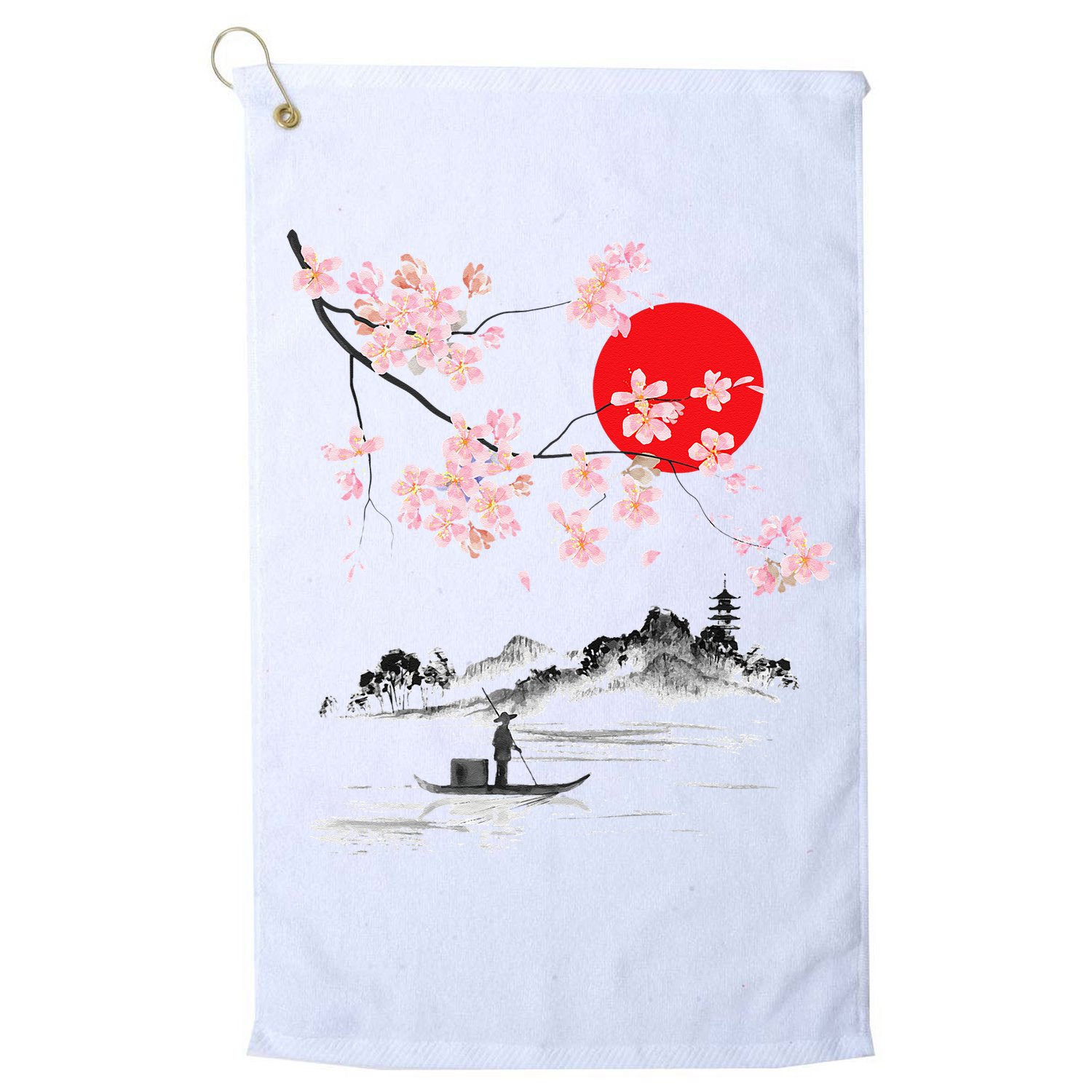 Vintage Cherry Blossom Sakura Japanese Art Sakura Golf Towel