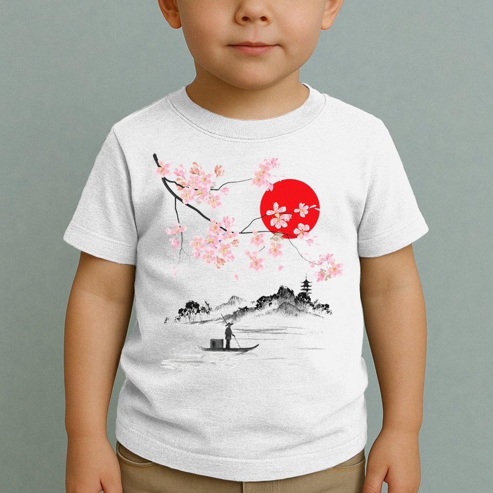 Vintage Cherry Blossom Sakura Japanese Art Sakura Toddler T-Shirt