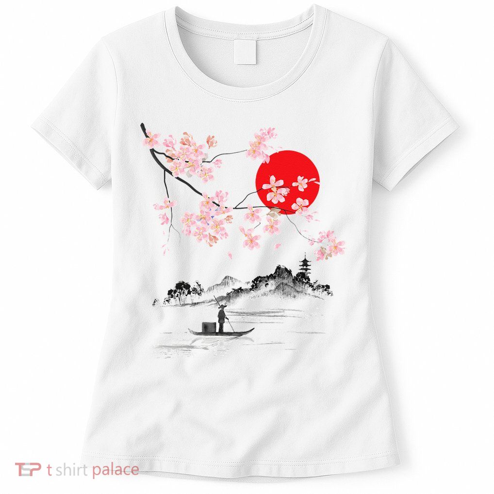 Vintage Cherry Blossom Sakura Japanese Art Sakura Womens T-Shirt
