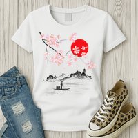 Vintage Cherry Blossom Sakura Japanese Art Sakura Womens T-Shirt