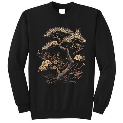 Vintage Cherry Blossom Graphic Woodblock Japanese Graphical Sweatshirt