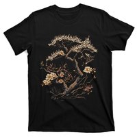 Vintage Cherry Blossom Graphic Woodblock Japanese Graphical T-Shirt