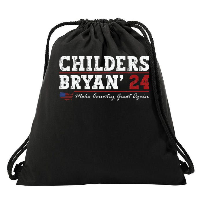 Vintage Childers Bryan 2024 Election Make Country Great Drawstring Bag