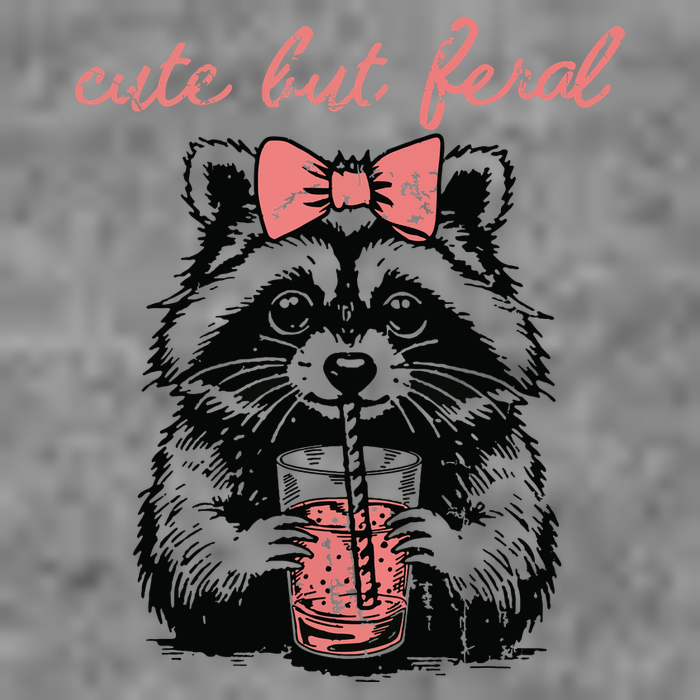 Vintage Cute But Feral Funny Raccoon With Coffee Lovers Toddler Hoodie