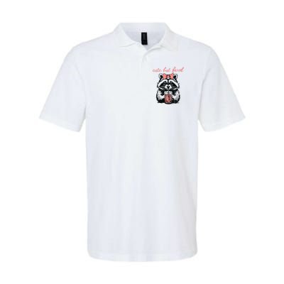 Vintage Cute But Feral Funny Raccoon With Coffee Lovers Polo