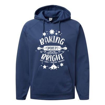 Vintage Christmas Bells Baking Spirit Bright Christmas Great Gift Performance Fleece Hoodie