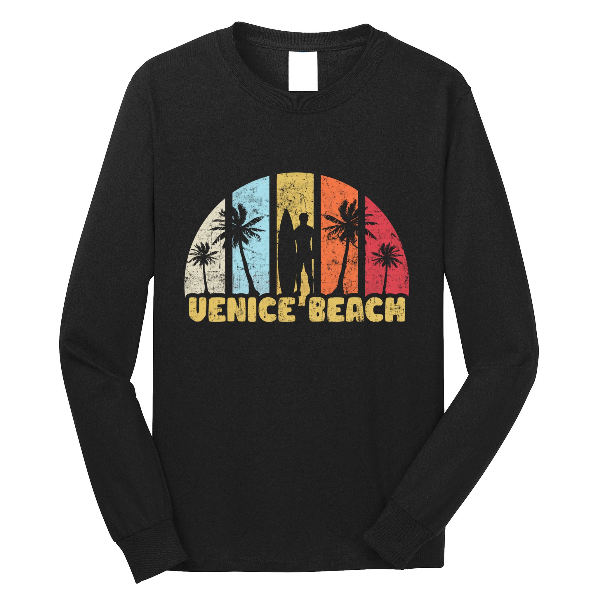 Vintage California Beach Retro Sunset Gift Long Sleeve Shirt