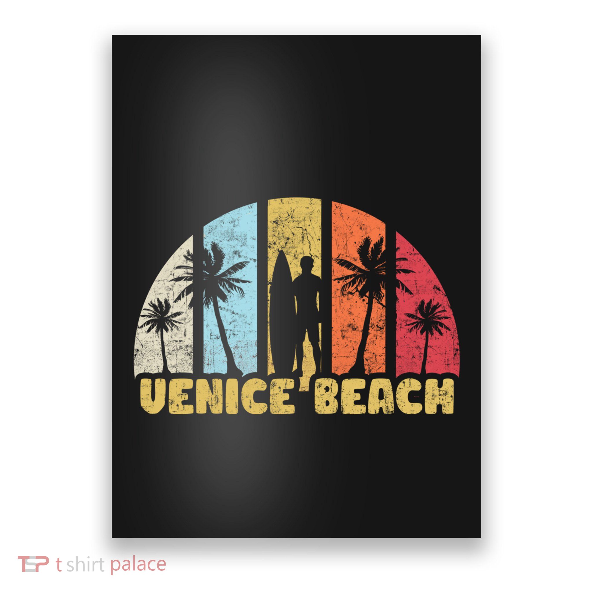 Vintage California Beach Retro Sunset Gift Poster