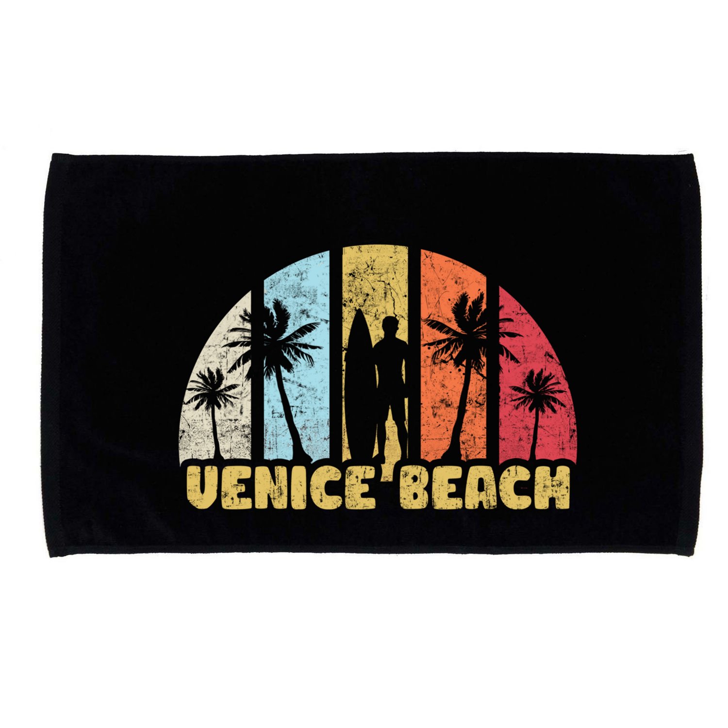 Vintage California Beach Retro Sunset Gift Microfiber Hand Towel