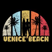 Vintage California Beach Retro Sunset Gift Cropped Pullover Crew