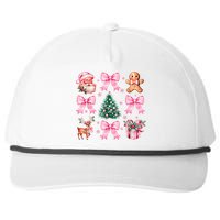 Vintage Coquette Bow Christmas Tree Santa Xmas Holiday Snapback Five-Panel Rope Hat