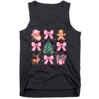 Vintage Coquette Bow Christmas Tree Santa Xmas Holiday Tank Top