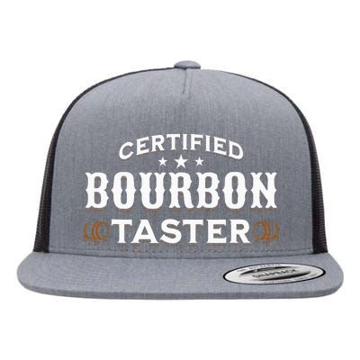 Vintage Certified Bourbon Taster For Whiskey Fan Flat Bill Trucker Hat