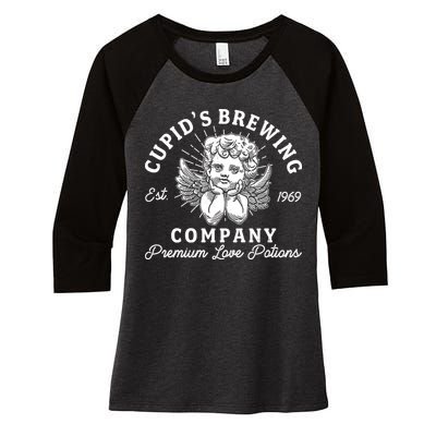 Vintage Cupid's Brewing Company Est 1969 Premium Love Potions Women's Tri-Blend 3/4-Sleeve Raglan Shirt