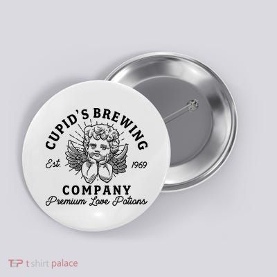 Vintage Cupid's Brewing Company Est 1969 Premium Love Potions Button