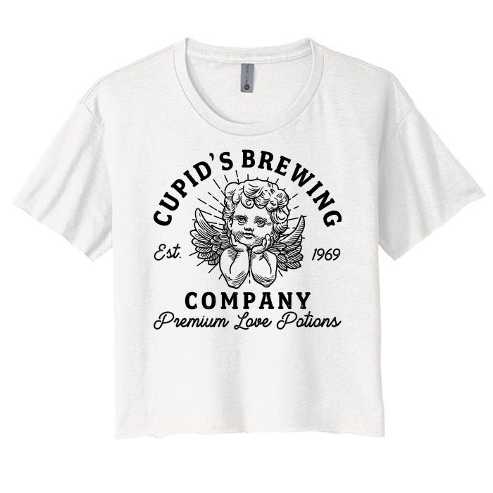 Vintage Cupid's Brewing Company Est 1969 Premium Love Potions Women's Crop Top Tee