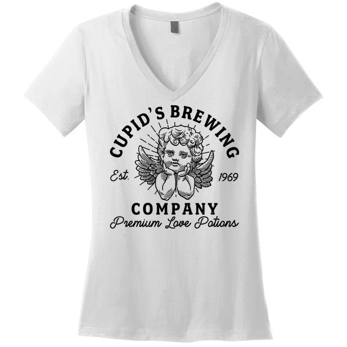 Vintage Cupid's Brewing Company Est 1969 Premium Love Potions Women's V-Neck T-Shirt