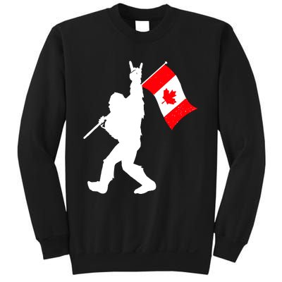 Vintage Canadian Bigfoot And Rockn Roll Funny Canada Day Sweatshirt