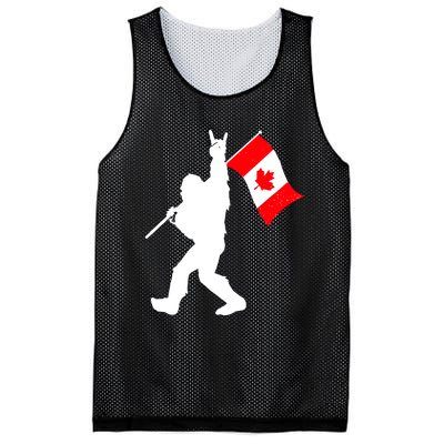 Vintage Canadian Bigfoot And Rockn Roll Funny Canada Day Mesh Reversible Basketball Jersey Tank