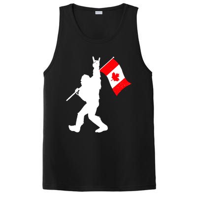 Vintage Canadian Bigfoot And Rockn Roll Funny Canada Day PosiCharge Competitor Tank