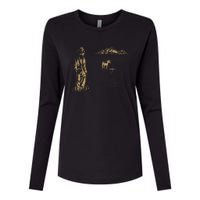 Vintage Cowboy Boots Classic Horseback Lyrics Music Dreams Womens Cotton Relaxed Long Sleeve T-Shirt