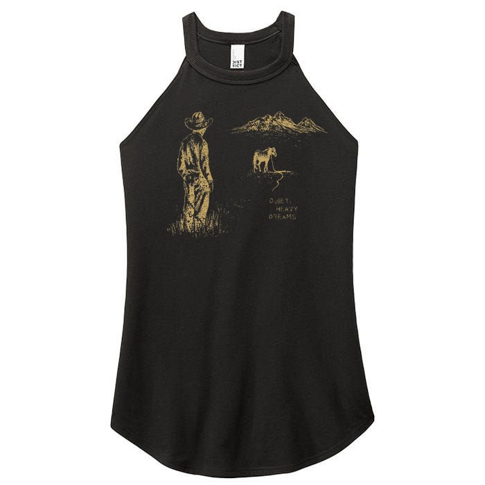 Vintage Cowboy Boots Classic Horseback Lyrics Music Dreams Women's Perfect Tri Rocker Tank