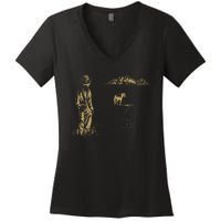 Vintage Cowboy Boots Classic Horseback Lyrics Music Dreams Women's V-Neck T-Shirt