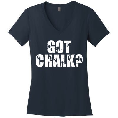 Vintage Climbing Bouldering Rock Climber Climbing Women's V-Neck T-Shirt