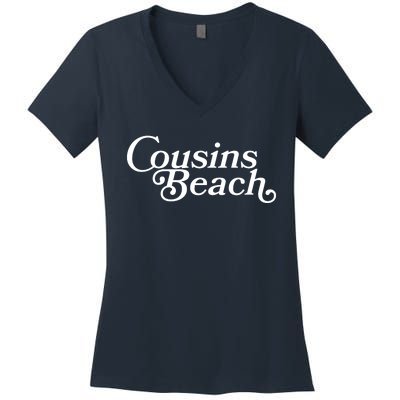 Vintage Cousins Beach Logo Women's V-Neck T-Shirt