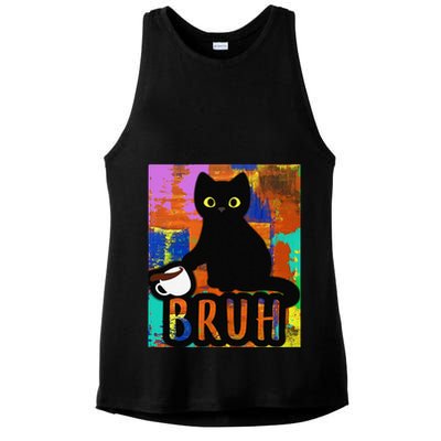 Vintage Cat Bruh Colorful Boy Girl Funny Ladies PosiCharge Tri-Blend Wicking Tank