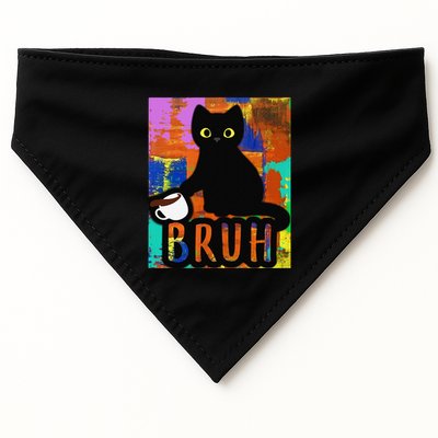 Vintage Cat Bruh Colorful Boy Girl Funny USA-Made Doggie Bandana