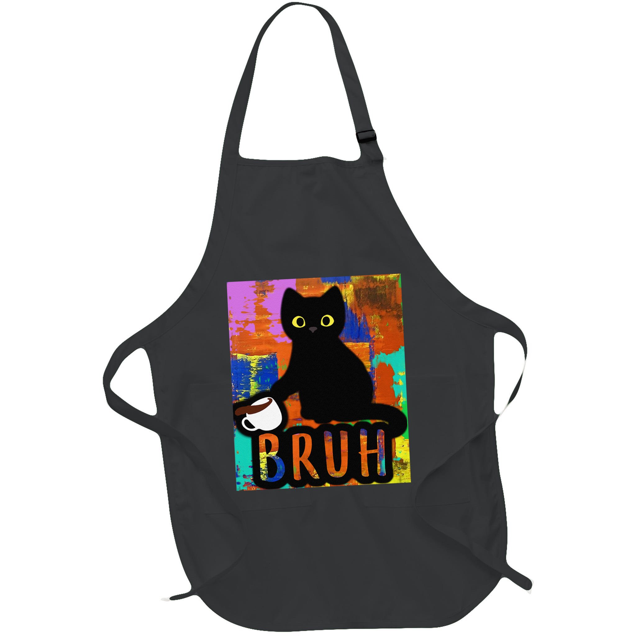 Vintage Cat Bruh Colorful Boy Girl Funny Apron