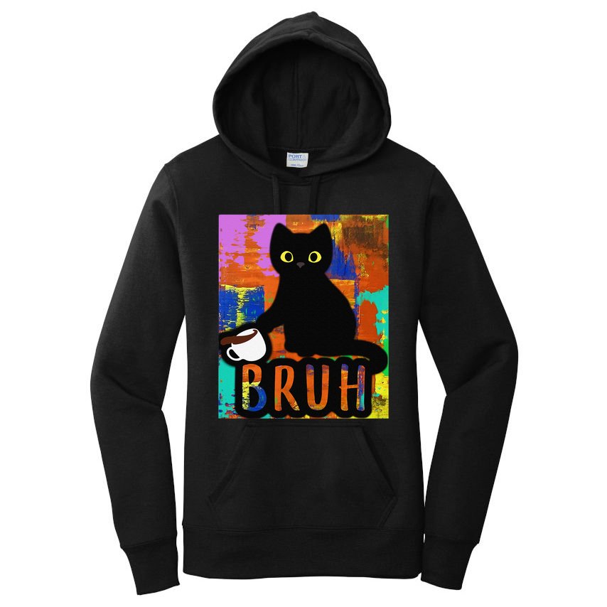 Vintage Cat Bruh Colorful Boy Girl Funny Women's Pullover Hoodie