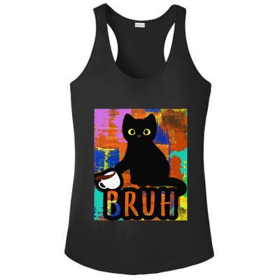 Vintage Cat Bruh Colorful Boy Girl Funny Ladies PosiCharge Competitor Racerback Tank