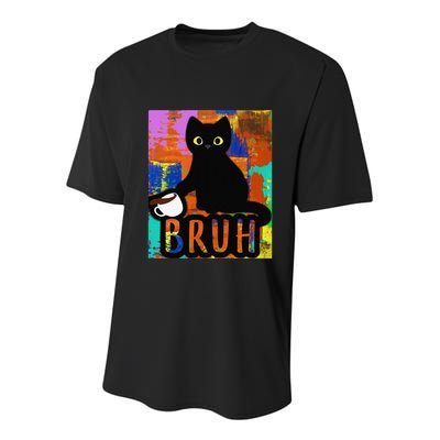 Vintage Cat Bruh Colorful Boy Girl Funny Youth Performance Sprint T-Shirt