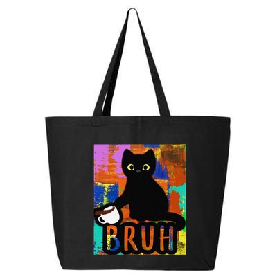 Vintage Cat Bruh Colorful Boy Girl Funny 25L Jumbo Tote