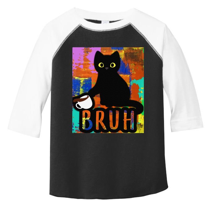 Vintage Cat Bruh Colorful Boy Girl Funny Toddler Fine Jersey T-Shirt