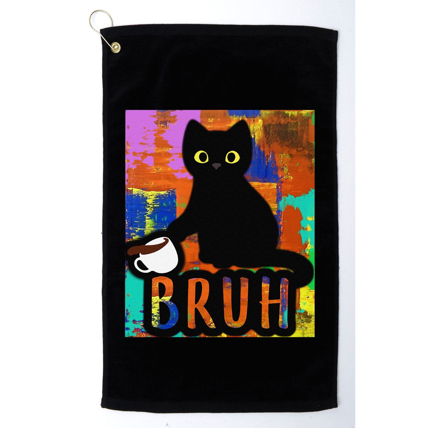 Vintage Cat Bruh Colorful Boy Girl Funny Golf Towel