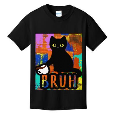 Vintage Cat Bruh Colorful Boy Girl Funny Kids T-Shirt