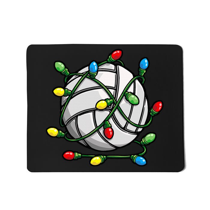 Volleyball Christmas Ball Xmas Lights Sport Mousepad