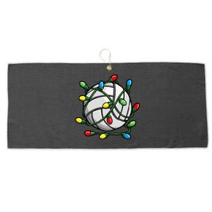 Volleyball Christmas Ball Xmas Lights Sport Large Microfiber Waffle Golf Towel