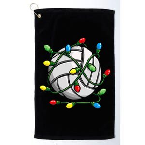 Volleyball Christmas Ball Xmas Lights Sport Platinum Collection Golf Towel